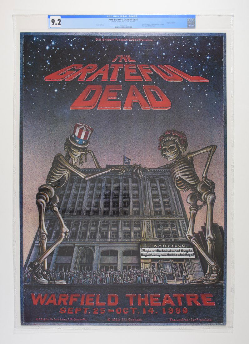 1980 AOR-4.45 Grateful Dead Warfield Theater Poster 9.2 (1 of 2)