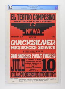 1966 AOR-2.69 Quicksilver Fillmore Poster 9.2: The Delano Grape Workers Strike was a battle between the underpaid Latino and Filipino farm workers and the growers who owned the grape farms. It was a protest that lasted nearly the entirety of the 1