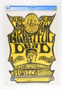 1966 FD-22 Grateful Dead Avalon Signed Poster 6.5: This poster is signed by one of the artists, Stanley Mouse! From the Houston Freeburg Collection. Universally recognized as one of the most popular and stunning posters in the entire Avalon series. Th