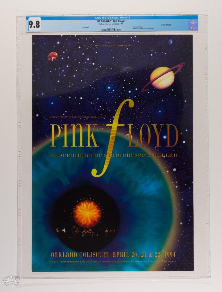 1994 BGP-92 Pink Floyd Oakland Coliseum Poster 9.8: Artist Rex Ray designed a fabulous image for a run of shows featuring Pink Floyd at Oakland Coliseum in April 1994. These concerts were part of the group's FINAL TOUR, supporting the Division Bell