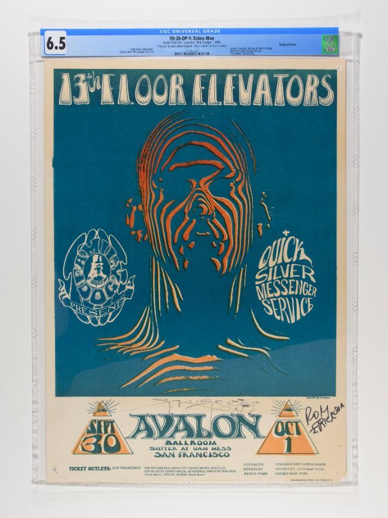 1966 FD-28 The 13th Fl Elevators Signed 2x Poster 6.5 (1 of 2)