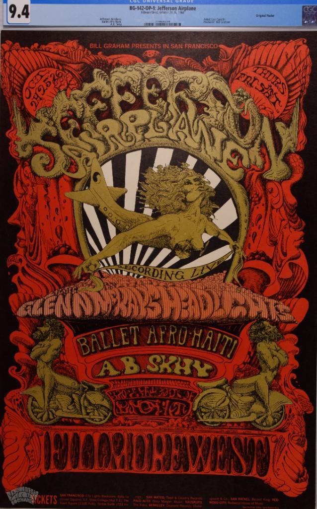 1968 BG-142 Jefferson Airplane Fillmore Poster 9.4 (1 of 1)