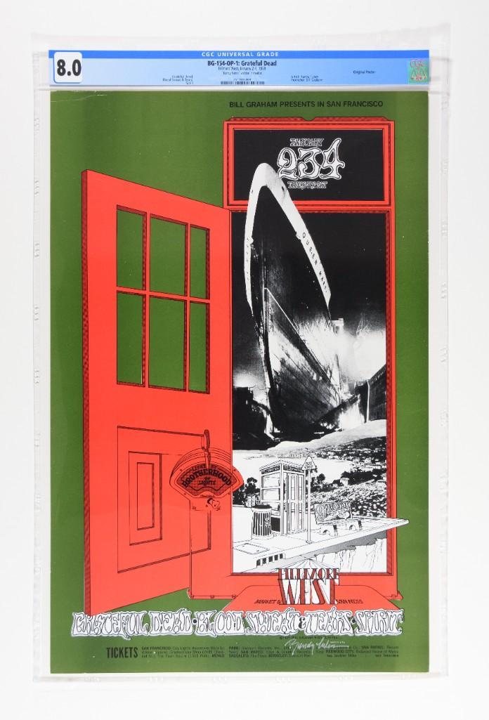 1969 BG-154 Grateful Dead Fillmore West Signed Poster 8 (1 of 2)