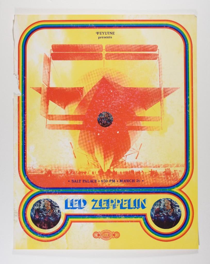 1970 Led Zeppelin Salt Palace Rainbow Jam Poster