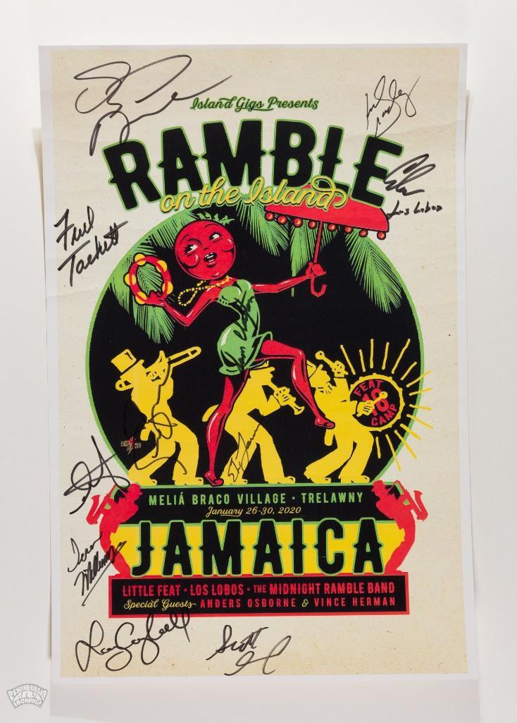 2020 Little Feat Los Lobos Island Band Signed Poster (1 of 2)