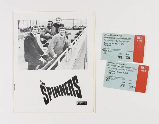 1968 The Spinners Queen Eliz Hall Program & Tickets