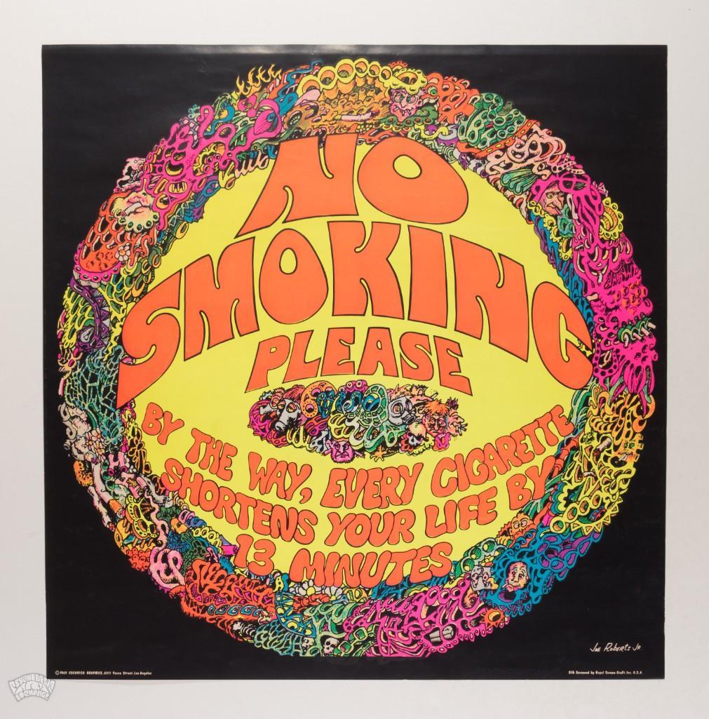 1969 Joe Roberts No Smoking Please Headshop Poster (1 of 2)