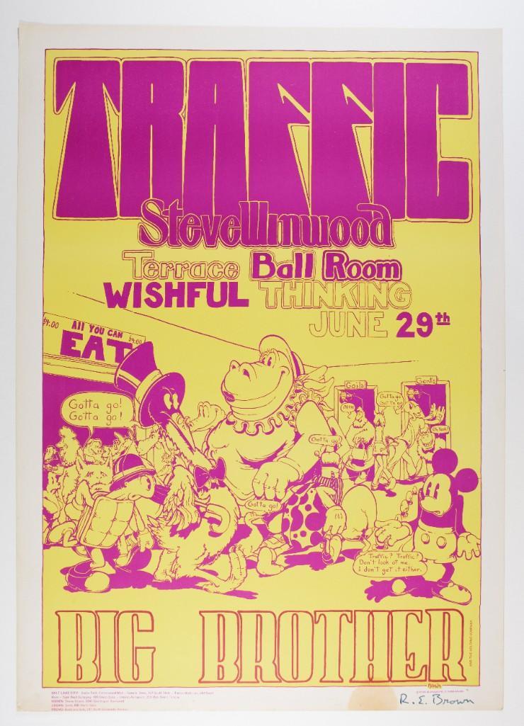 1970 Traffic Big Brother Terrace Ballroom Signed Poster