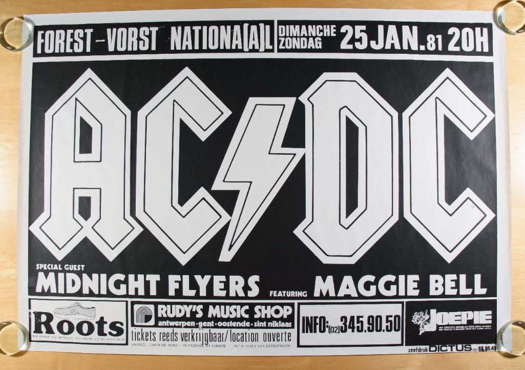 1981 AC/DC Forest National Brussels Belgium Poster (1 of 1)