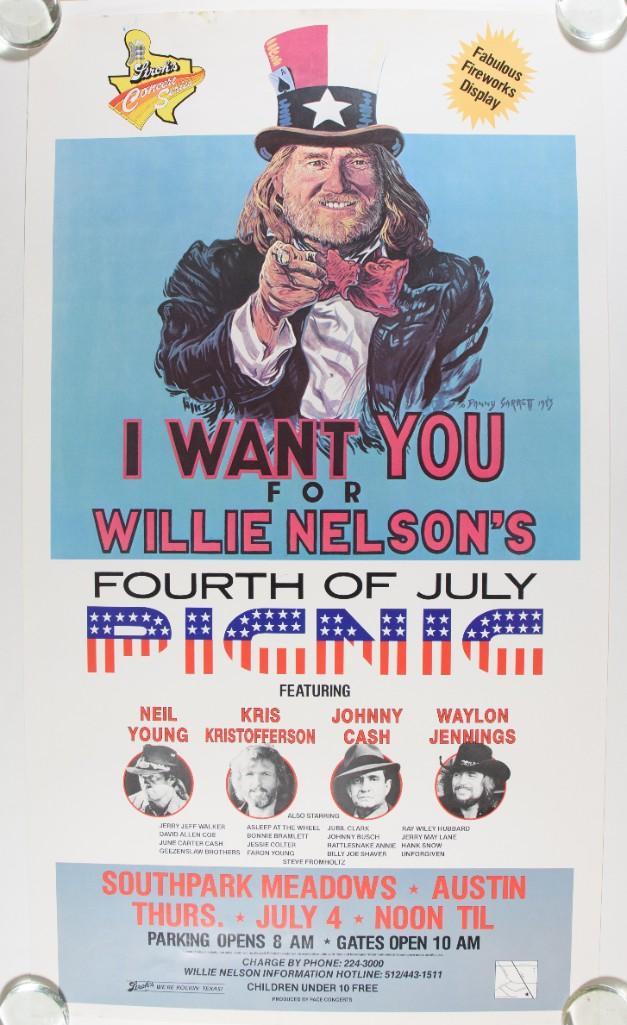 1983 Willie Nelson 4th of July Picnic LARGE Poster (1 of 1)