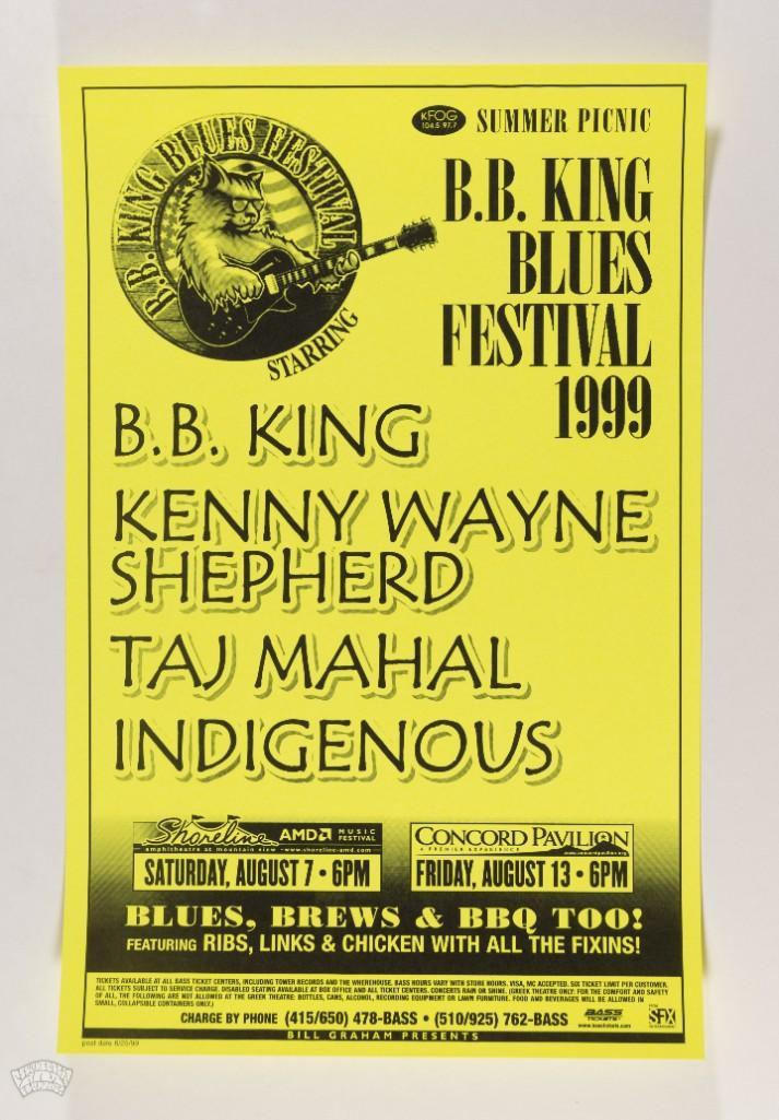 1999 B.B. King Blues Festival Concord Pavilion Poster (1 of 1)