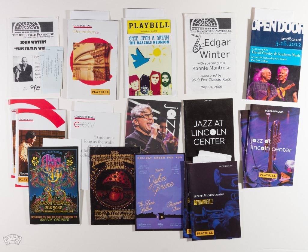 Lot of Various Original New York Venue Programs: This lot features a collection of Various Original New York Venue Concert Programs. --CRITICAL DETAILS-- --TITLE: Lot Of Various Original New York Venue Programs --GRADE: Not