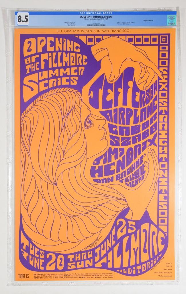 1967 BG-69 Jimi Hendrix Fillmore Poster 8.5 (1 of 2)