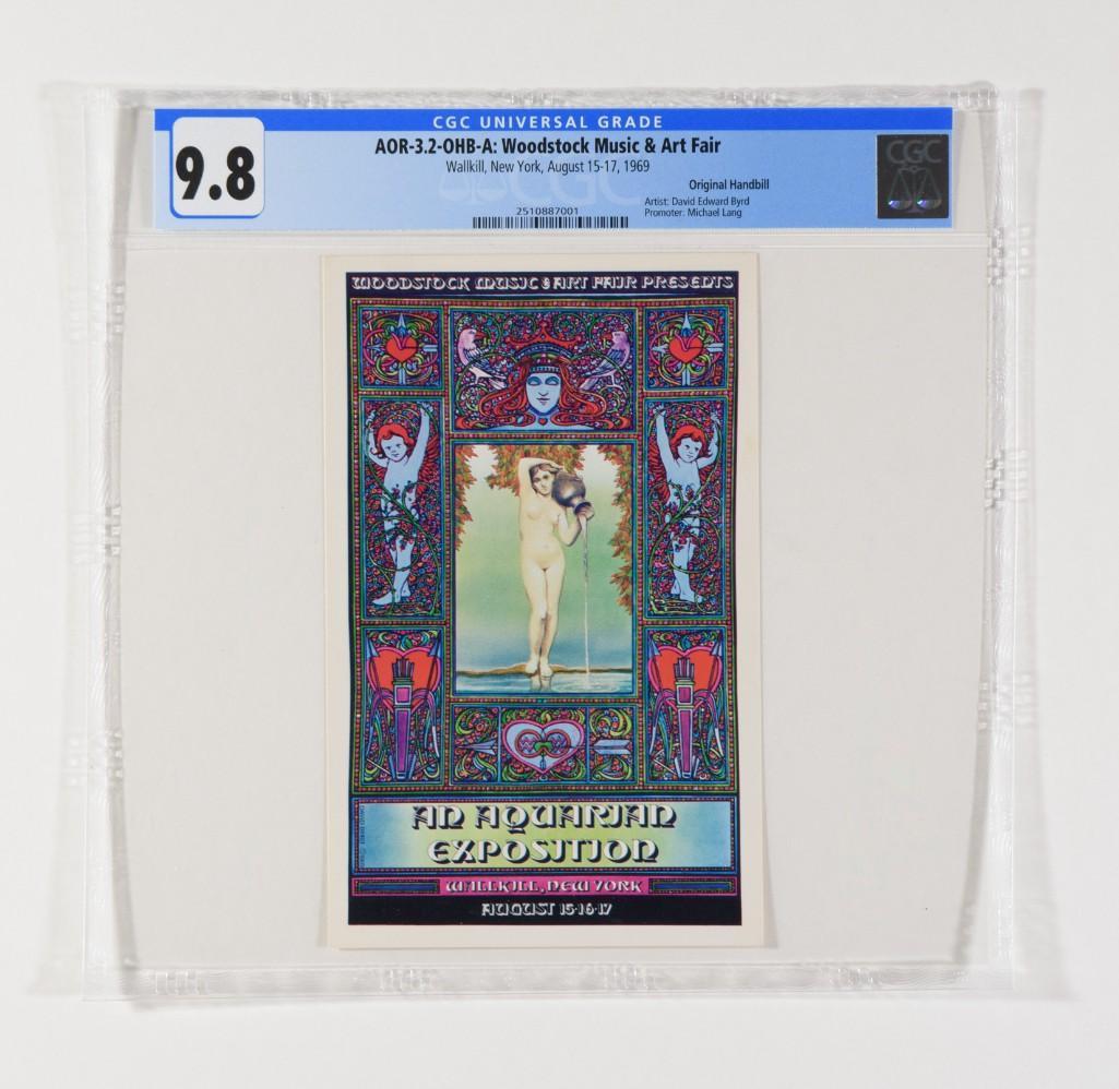 1969 AOR-3.2 Woodstock Wallkill Handbill 9.8 (1 of 2)