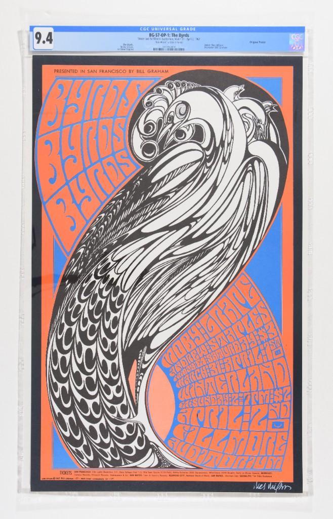 1967 BG-57 The Byrds Winterland Signed Poster 9.4 (1 of 2)
