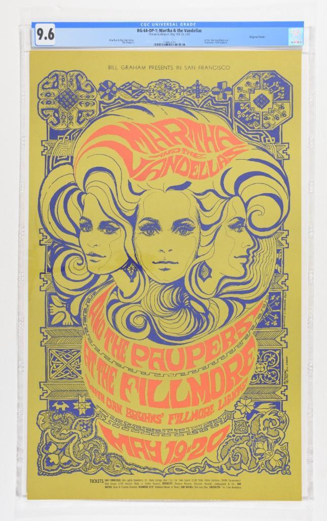 1967 BG-64 Martha & The Vandellas Fillmore Poster 9.6 (1 of 2)