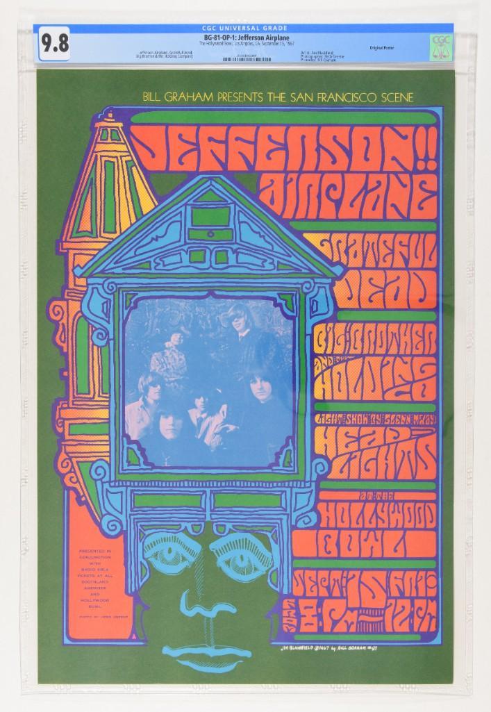 1967 BG-81 Grateful Dead Hollywood Bowl Poster 9.8 (1 of 2)