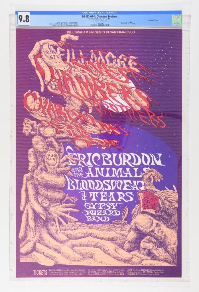 1968 BG-132 Chambers Bros Fillmore Signed Poster 9.8 (1 of 2)
