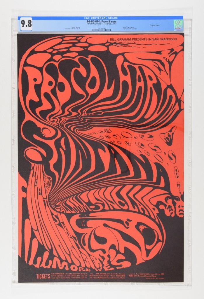 1968 BG-143 Santana Procol Harum Fillmore Poster 9.8 (1 of 2)