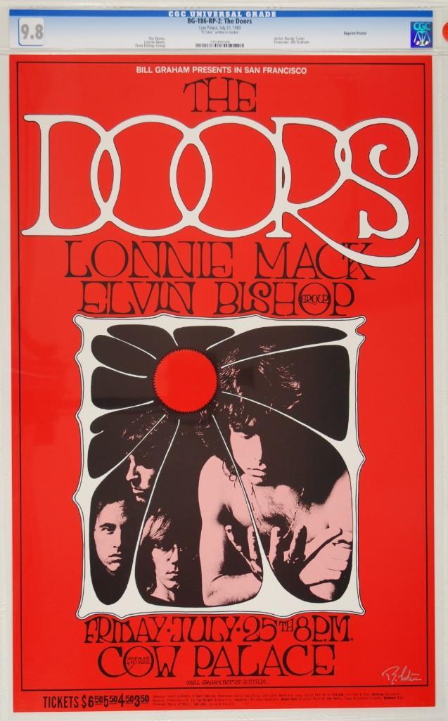 1969 BG-186 The Doors Cow Palace Signed RP2 Poster 9.8 (1 of 1)