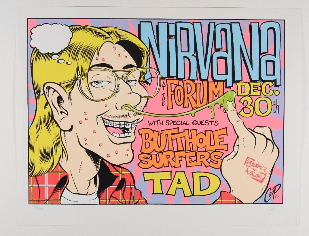 1993 Nirvana Butthole Surfers Forum  Coop Signed LE Poster (1 of 2)