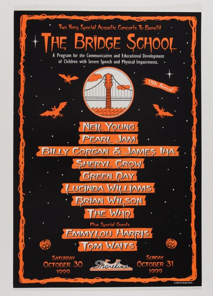 1999 Pearl Jam Neil Young Bridge School Poster (1 of 2)