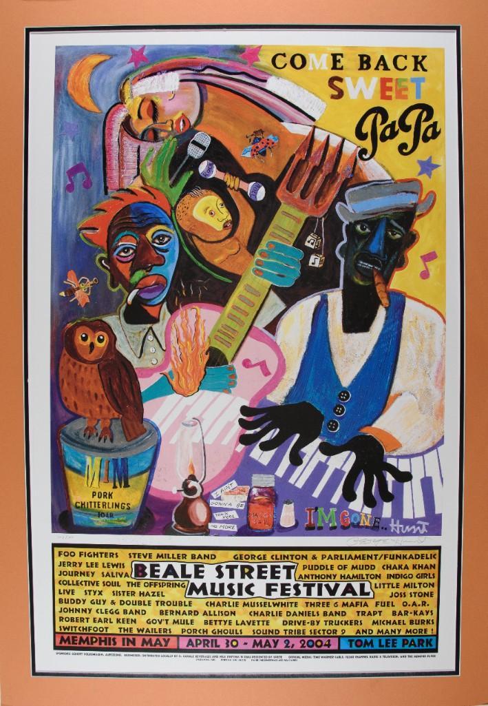 2004 Foo Fighters Beale St Fest Signed Poster Mounted (1 of 1)