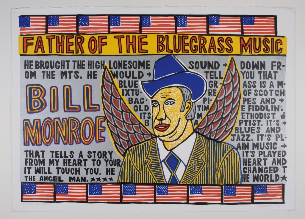 2004 Bill Monroe Father of the Bluegrass Music LE Signed Bradley Poster Near Mint 83 (1 of 2)