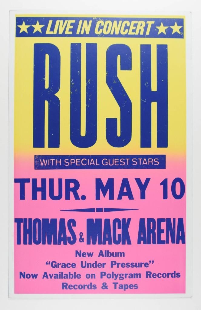 1984 Rush Thomas Mack Las Vegas Cardboard Poster Excellent 75 (1 of 2)
