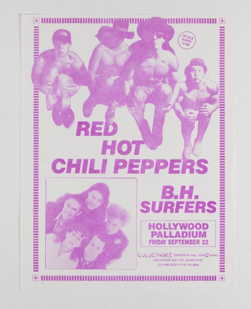 1989 Red Hot Chili Peppers Hollywood Palladium Handbill Near Mint 87 (1 of 2)