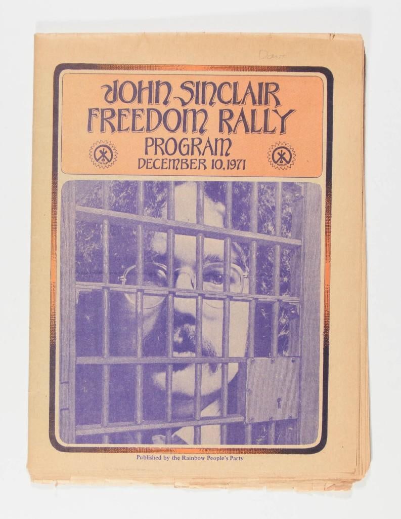 1971 Allen Ginsberg John Lennon The John Sinclair Freedom Rally Program Excellent 75 (1 of 5)