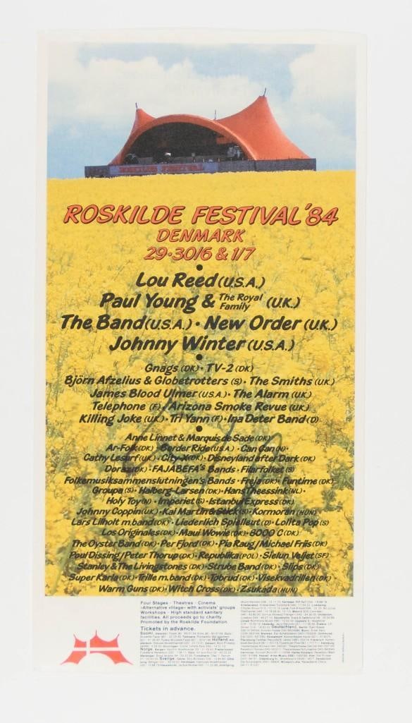 1984 Lou Reed The Band Roskilde Fest Denmark Signed Lou Reed Poster Excellent 77 (1 of 2)