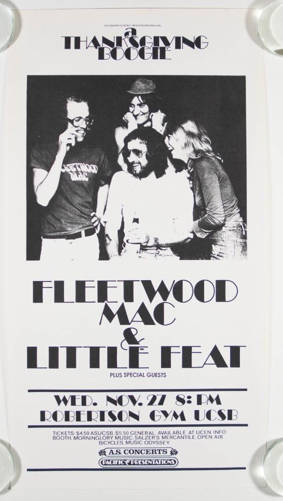 1974 Fleetwood Mac Little Feat Robertson Gym UCSB Poster Excellent 79 (1 of 1)
