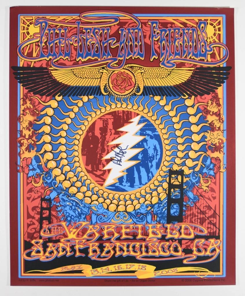 2008 Phil Lesh & Friends The Warfield Theater Signed Lesh Poster Excellent 75 (1 of 2)