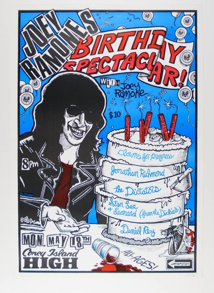 1998 Jonathan Richmond Coney Island High Joey Ramone's Birthday AP Signed Poster Near Mint 87 (1 of 1)