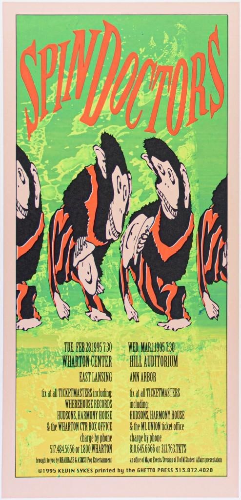 1995 Spin Doctors Wharton Center & Hill Auditorium Poster Mint 93 (1 of 2)