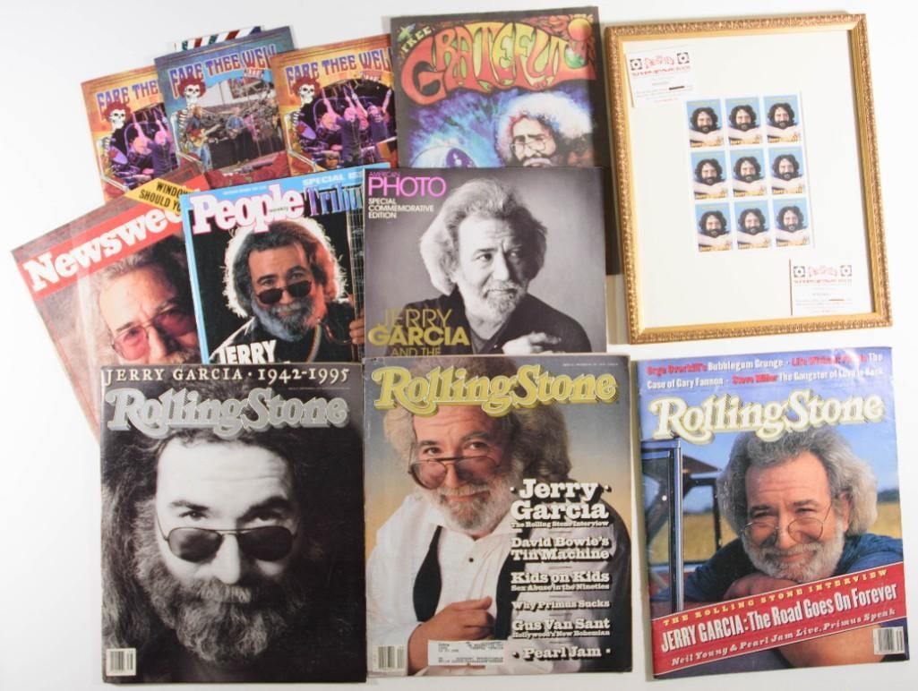 Lot of Various Grateful Dead Jerry Garcia Related Ephemera RS Magazines Ticket Stubs Stamps (1 of 20)