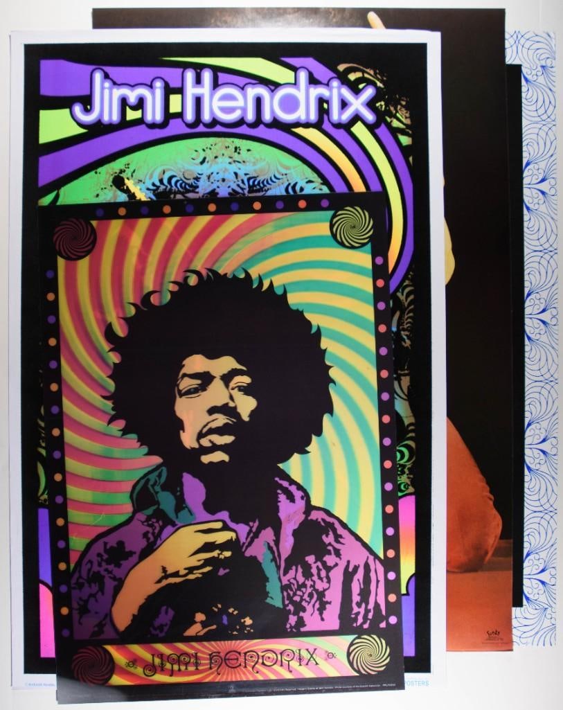Lot of 4 Jimi Hendrix Various Vintage & Modern Headshop Posters (1 of 6)