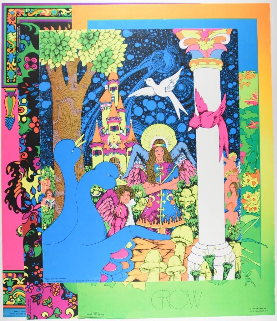 Lot of 4 Vintage Third Eye Inc Blacklight & Headshop Posters (1 of 9)