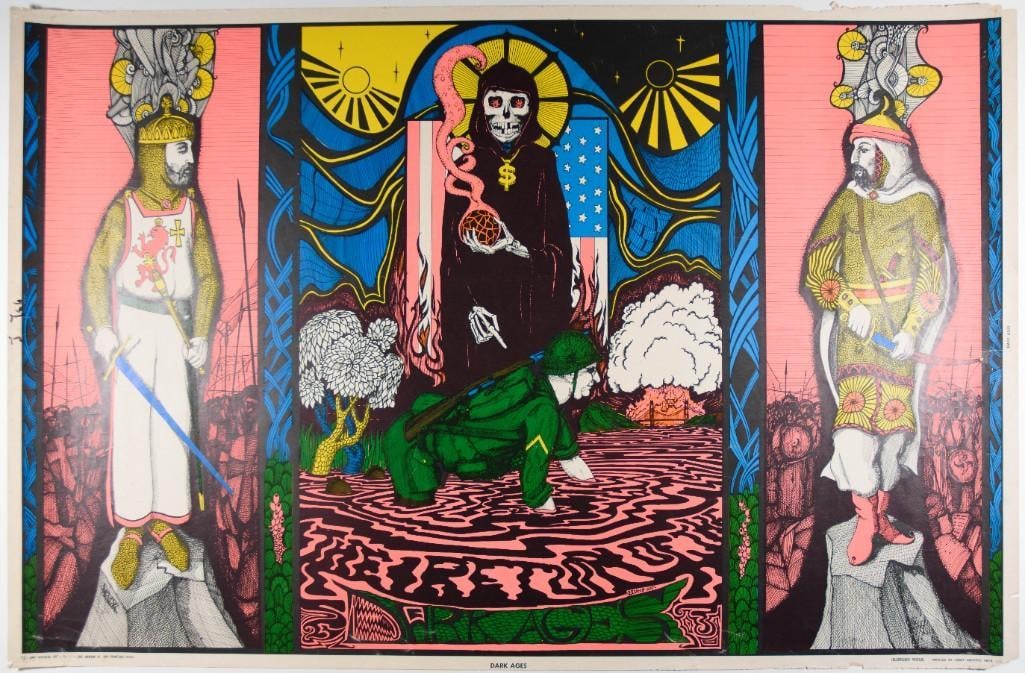 1968 Dark Ages Orbit Graphic Arts Headshop Poster Extra Fine 65 (1 of 3)