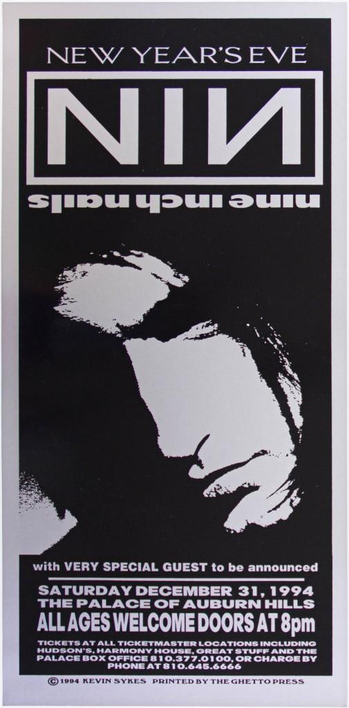 1994 Nine Inch Nails NYE The Palace Auburn Hills Poster Near Mint 89 (1 of 2)