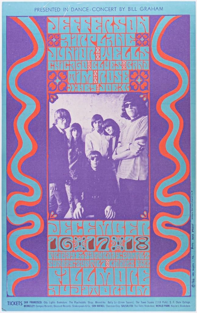 1966 BG-42 Jefferson Airplane Fillmore Auditorium Poster Excellent 71 (1 of 2)