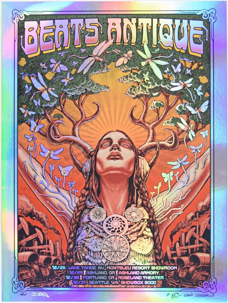2016 EMEK Beats Antique Tour LE Foil Edition Signed Emek Poster Mint 95 (1 of 2)
