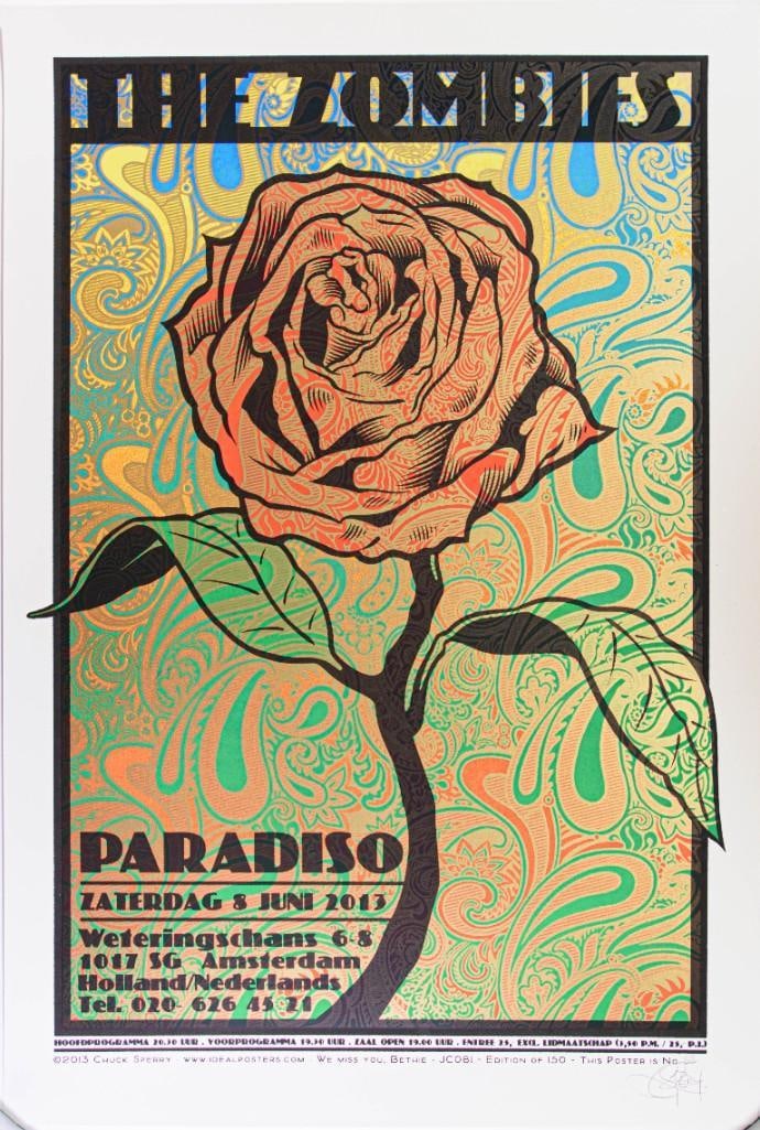 2013 Chuck Sperry The Zombies The Paradiso Amsterdam LE Signed Sperry Poster Mint 95 (1 of 2)