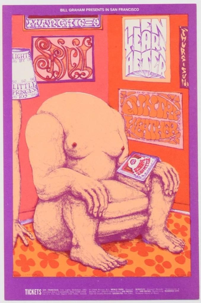 1969 BG-163 Country Weather Spirit Ten Years After Fillmore West Postcard Near Mint 89 (1 of 2)