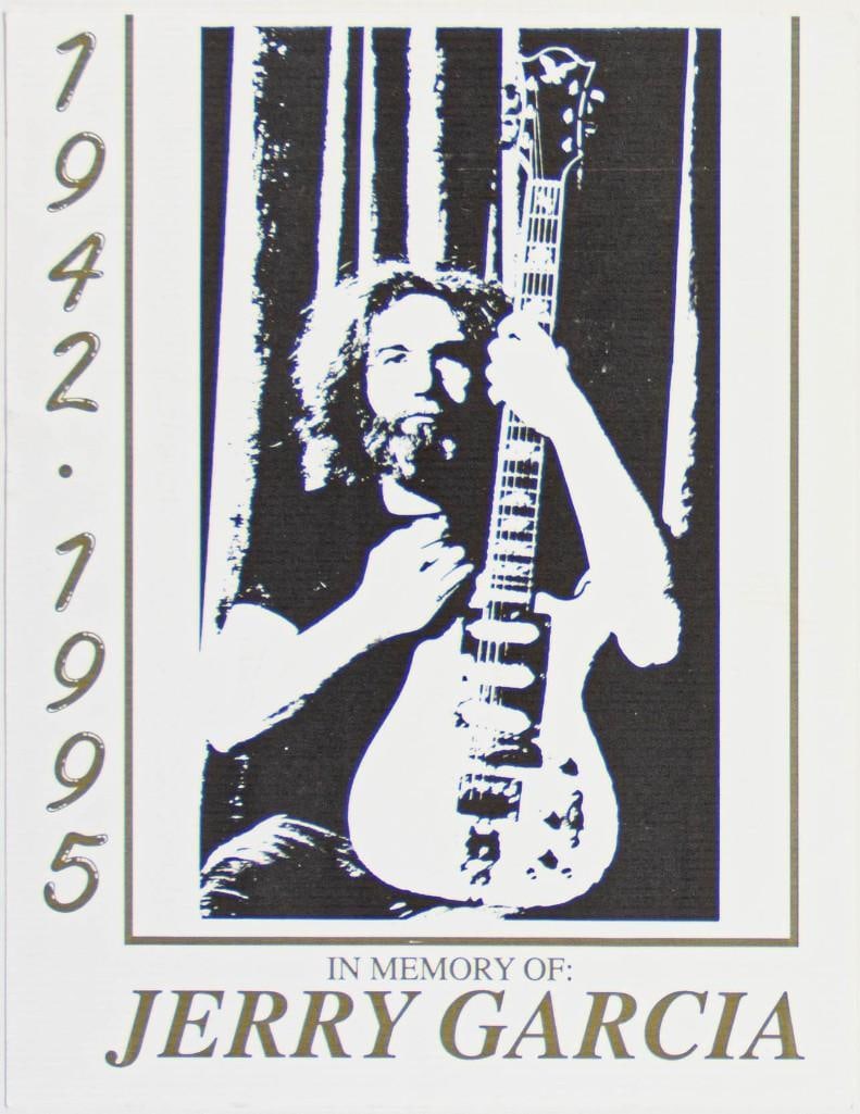 1995 Jerry Garcia 1944-1995 Memorial Flyer Excellent 79: The death of Jerry Garcia was an event that deeply affected the faithful fans who revered this musical innovator and cultural icon. He left this world tragically on August 9, 1995 and left a hole that