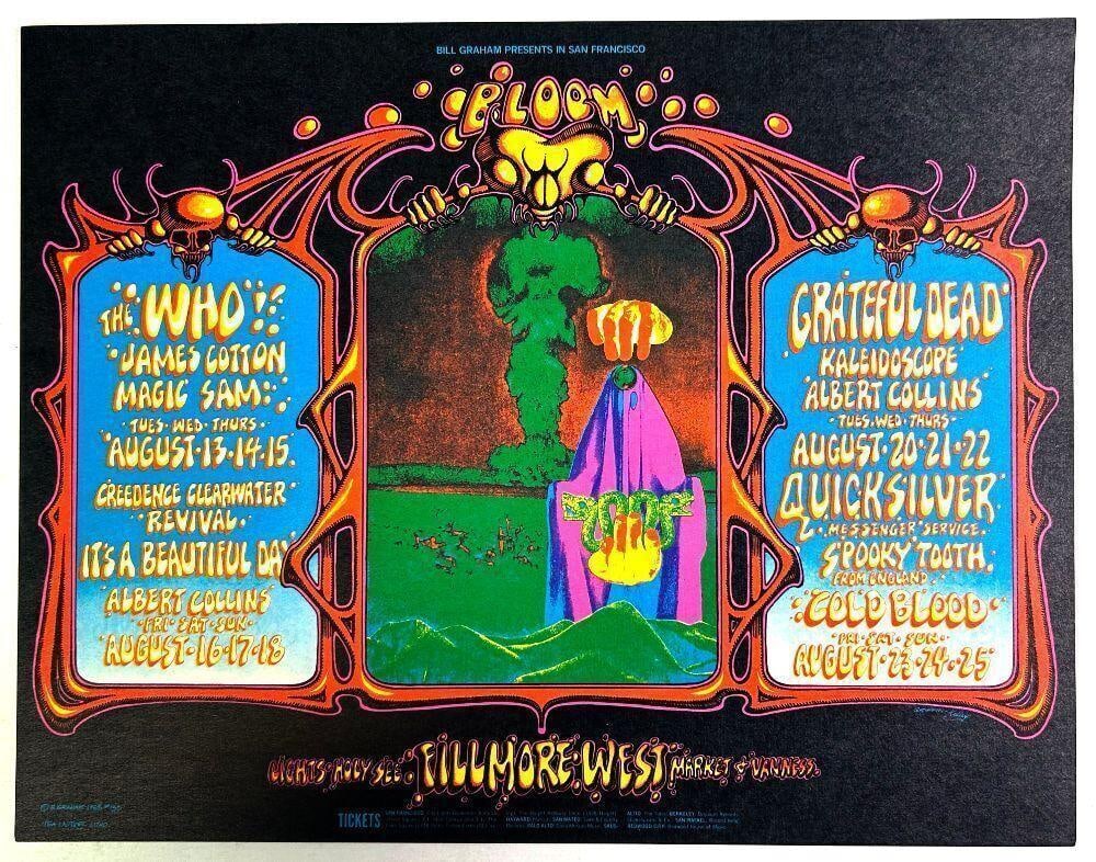 1968 BG-133 The Who Grateful Dead Fillmore West Postcard Mint 91 (1 of 1)