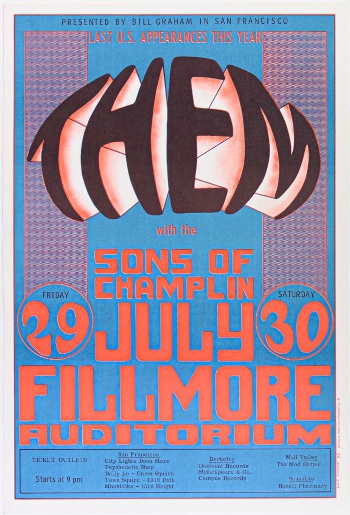 1966 BG-20 Them Van Morrison Fillmore Auditorium RP2 Poster Mint 90 (1 of 2)
