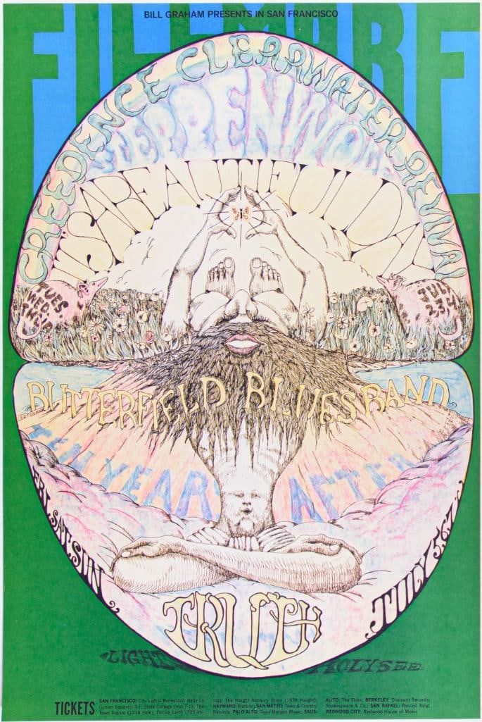 1968 BG-127 Creedence Clearwater Revival Fillmore Auditorium Poster Mint 95 (1 of 2)