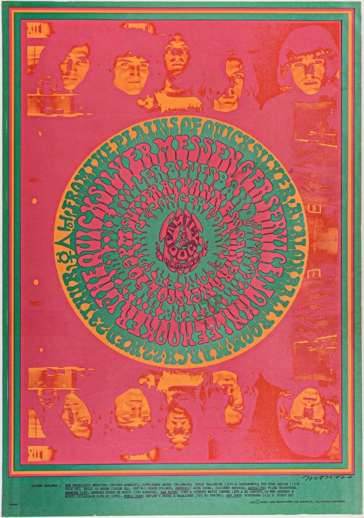 1967 FD-53 Quicksilver Miller Blues Band John Lee Hooker Avalon Ballroom RP2 Poster Extra Fine 61 (1 of 2)
